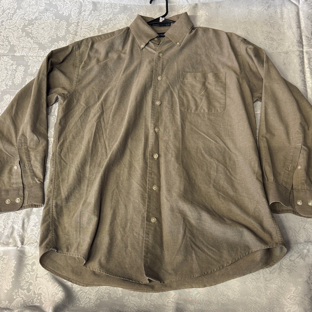 Nautica Men's Tan Button Down Shirt